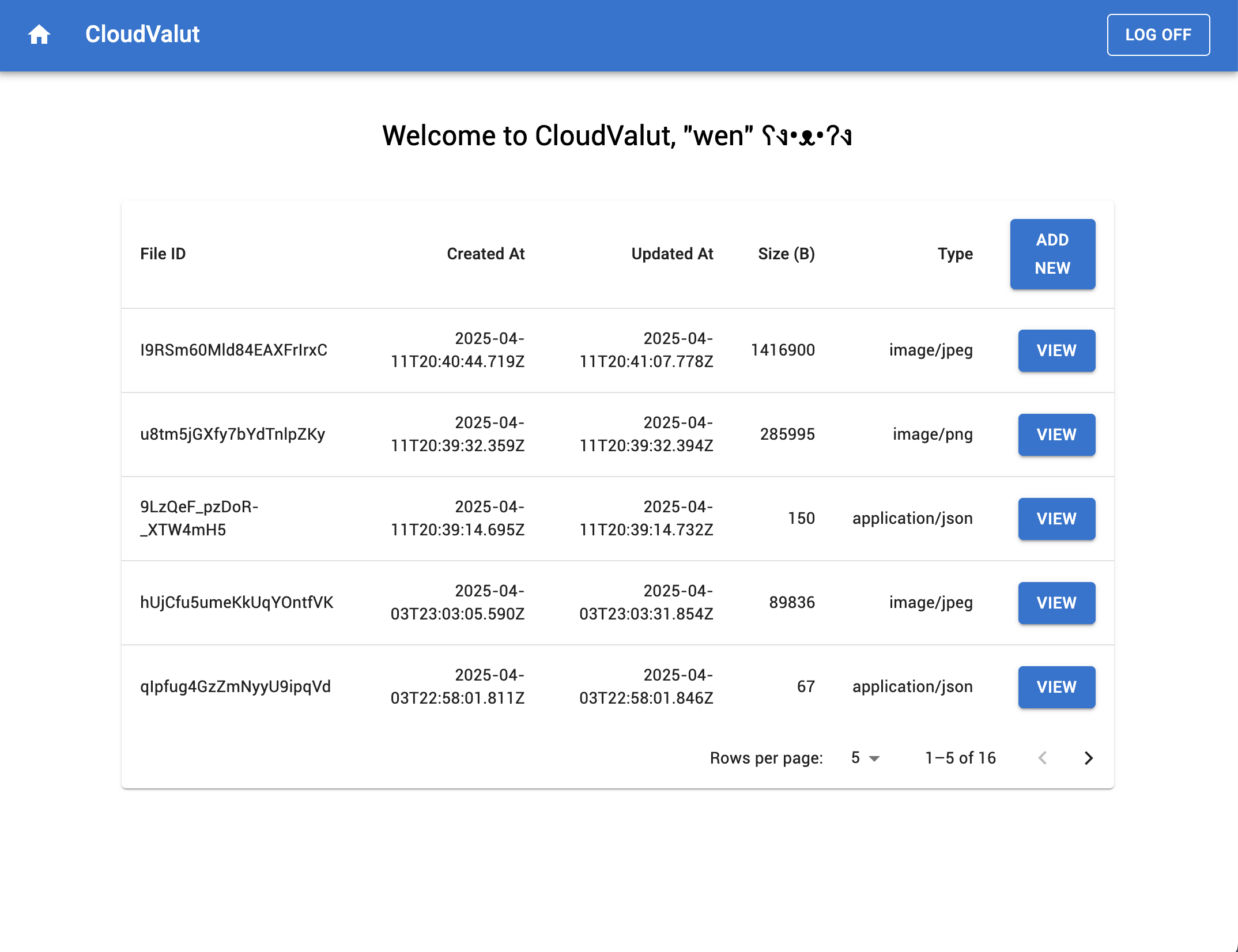 CloudVaut home page